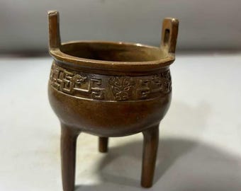 Trépied rituel en bronze vintage | Cadeau de bon augure pour la paix