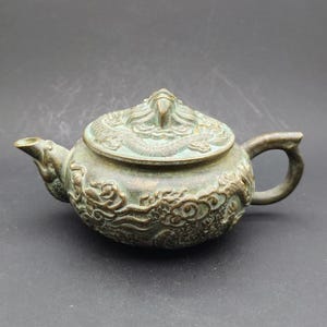 Vintage mässings-molndrake mini-tekanna | Traditionell kinesisk kraftdekor