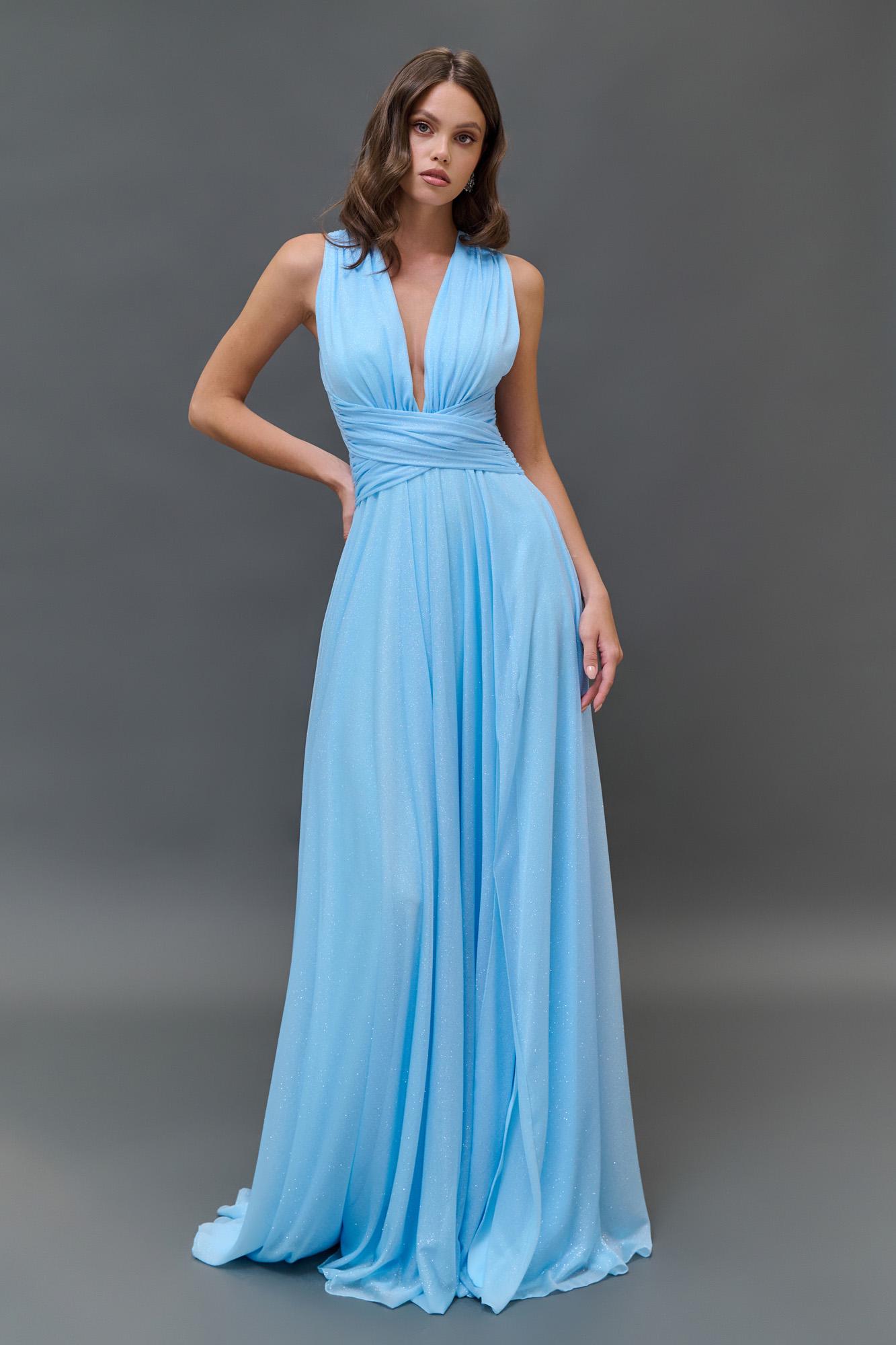 chiffon infinity bridesmaid dress LaDivine CC463 Strapless Sweetheart Satin Gown With Beaded Corset Navy / 14