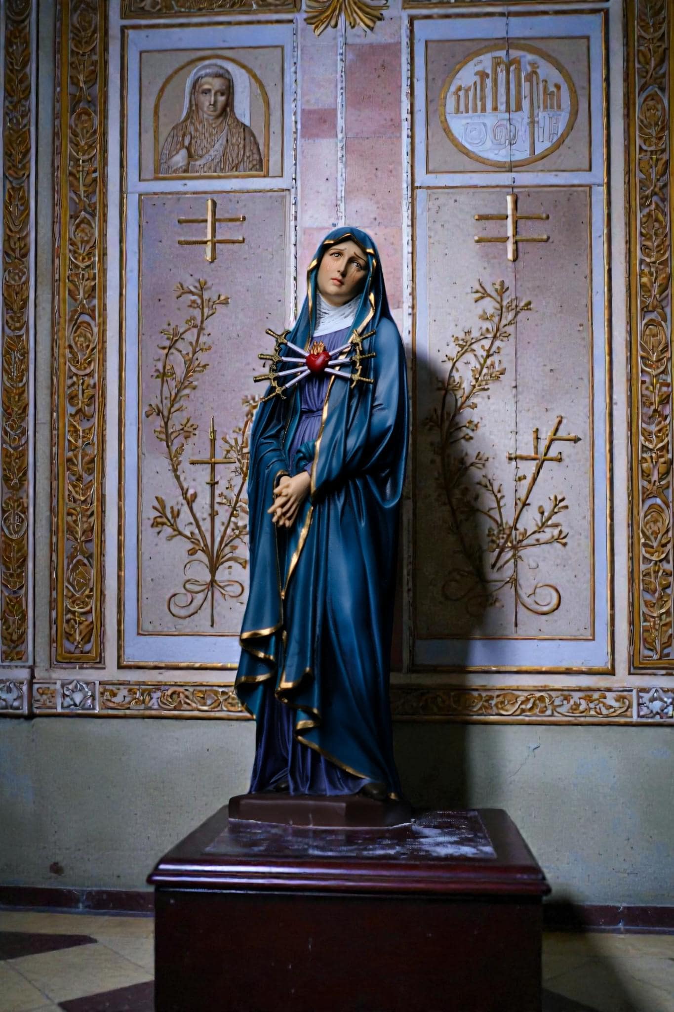 Hand-painted Our Lady of Sorrows Statue, Mater Dolorosa Figurine ...