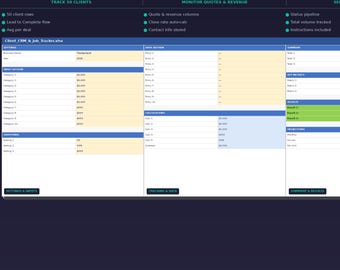 Client CRM Template Excel | Customer Tracker Spreadsheet | Job Management Small Business | Google Sheets