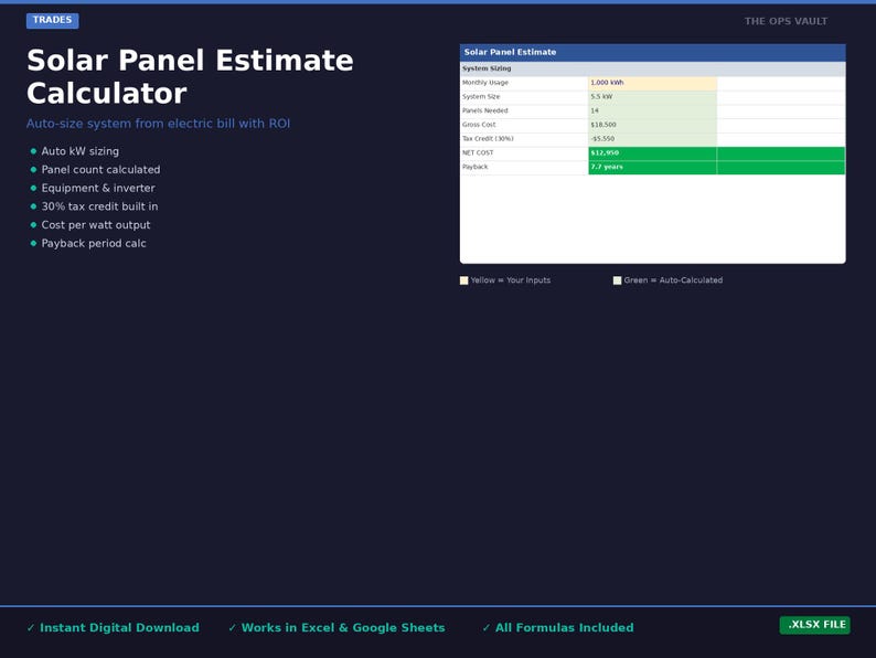 Solar Panel Install Estimate | Solar Contractor Bid Template Excel ...