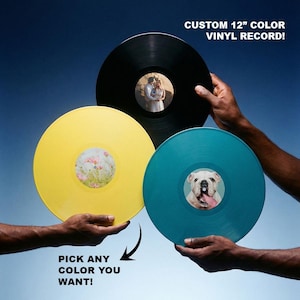 Custom 12" Color Vinyl Record, Personalized Mixtape, Music Lover Gift, Customized Playlist