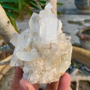 Cluster de Quartzo Transparente Natural – 390g Espécime Mineral Cristal, branco leitoso