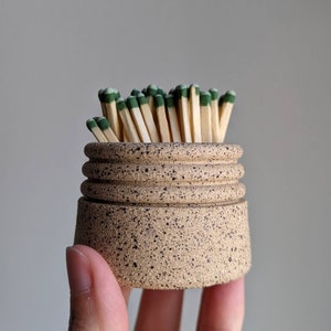 Ceramic Match Striker, Stoneware Match Holder, Fire Striker, Strike Anywhere Match Holder, Modern Farmhouse Decor image 1