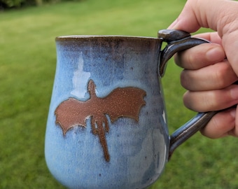 Handmade dragon mug, 16oz Stoneware Pottery