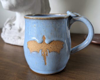 Handmade Fourth Flyer Dragon Wing mug, 14oz Ceramic Stoneware Pottery