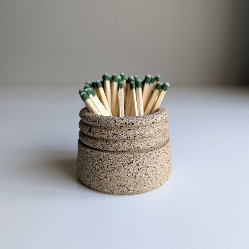 Ceramic Match Striker, Stoneware Match Holder, Fire Striker, Strike Anywhere Match Holder, Modern Farmhouse Decor image 2