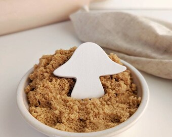Handmade Mushroom Brown Sugar Saver: Stoneware Clay Kitchen Gift