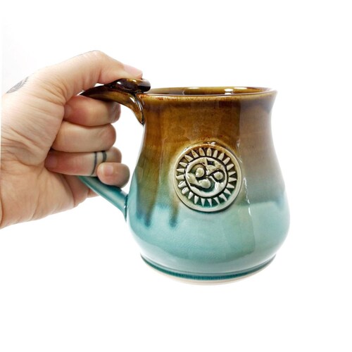 Yoga Coffee Mug, Om, Ceramic Mug, Yoga Gift for Teacher, 14oz