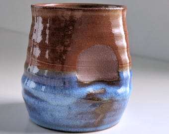 Ocean Sunrise cup, Juice Tumbler, Handmade pottery