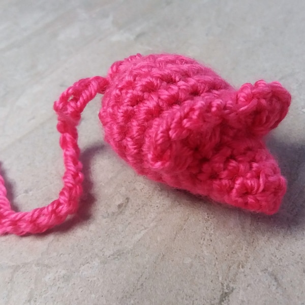 Hot Pink -Mouse Cat toy. crinkly or rattle, cat nip