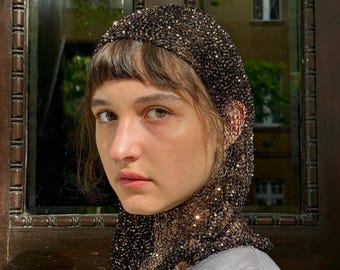Balaclava Knit Hood, Hair Accessories Halloween, Festival Outfit