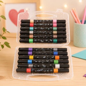 12 Glitzer Marker (24 Farben) passend zu meinen Figuren