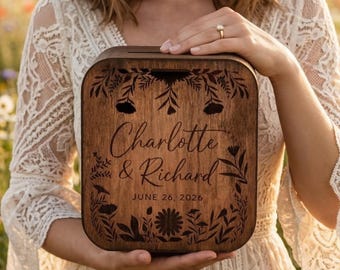 Card Box for Rustic Wedding, Personalized Keepsake, Money Box