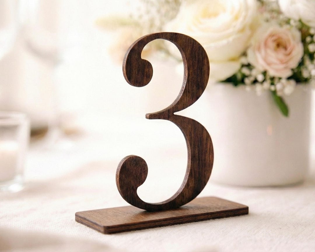 Wood Wedding Table Numbers, Wooden Reception Number Signs, Minimalist ...