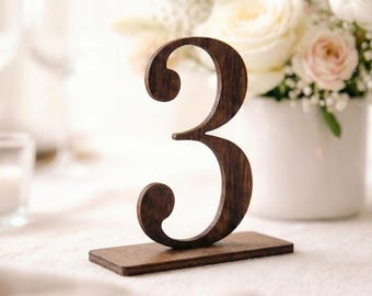 Houten tafelnummers voor bruiloften, houten nummerborden voor receptie, minimalistisch middelpunt