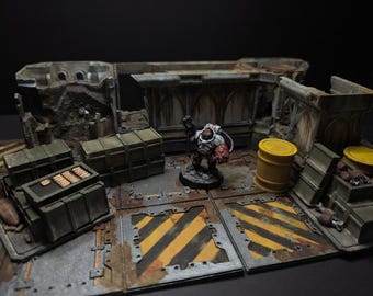 Hive City Urban Ruins Terrain 28mm 32mm — Destroyed Cityscape — Unpainted Grimdark Wargame Scenery