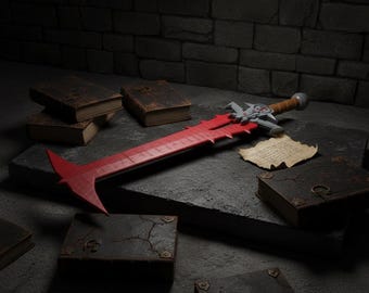 Doom Dark Ages Slayer Demonic Blade Sword Prop Replica — Dark Fantasy Fan Art Display — Gaming Collector Room Wall Decor Gift