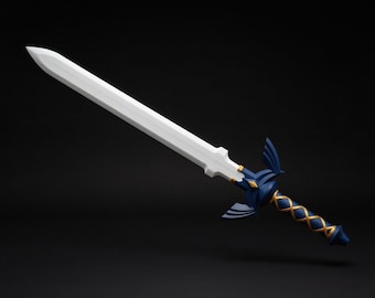Legend of Zelda Link Sword Replica — Master Sword Prop — Nintendo Fan Art Display — LED Option Available