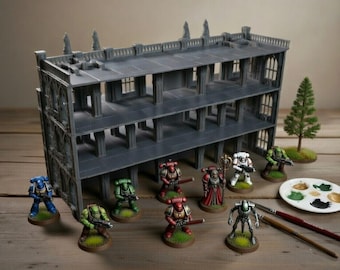 Imperial Palace Wargame Terrain 28mm XXL — 51cm Megastructure — Unpainted Grimdark Display Piece