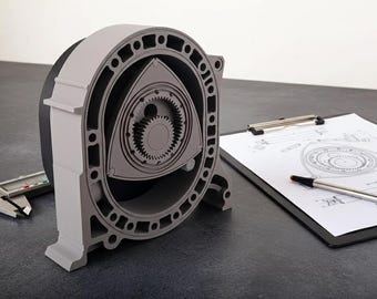 Wankel Rotary Engine Model — Working Motorized 3D Print — Engineering Gift Desk Toy Mechanical
