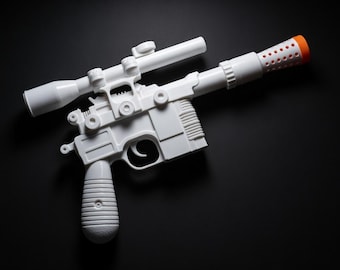 Han Solo DL-44 Classic Silver Blaster Prop Replica — Iconic Rebel Sci-Fi Cosplay Fan Art — Star Wars Collector Display Gift
