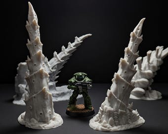Xenoplanet Wargame Terrain 28mm 32mm - Alien Sci-Fi Landscape - Unpainted Tabletop Scenery -Grimdark
