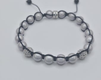 Bracelet fait main en perles argentées phosphorescentes, cordon réglable, bijoux minimalistes de tous les jours