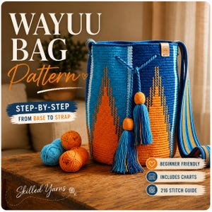 Wayuu Mochila Style Crochet  Bag Pattern: Ocean Sunset Mochila, Summer Crossbody (PDF+video  Downloads)