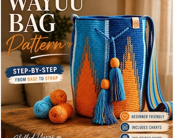 Patrón de bolso Wayuu de ganchillo: Mochila Ocean Sunset, bandolera de verano (descarga en PDF)