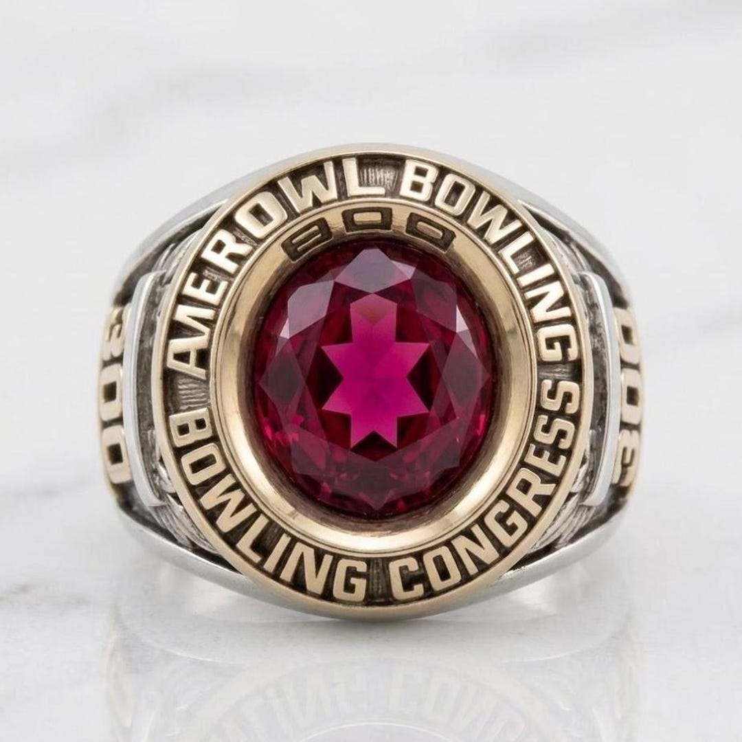 Vintage ABC American Bowling Congress 300 Game Ring, Men's Perfect Game ...