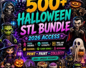 Ultimate Halloween STL Bundle – 200+ Halloween STL Files – Spooky Decor – Flexi Toys – Candy Bowls, Digital Files