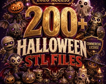 200+ Halloween STL Files, Ultimate Halloween STL Bundle, Spooky Decor, Flexi Toys, Key Chains, Commercial Use Included