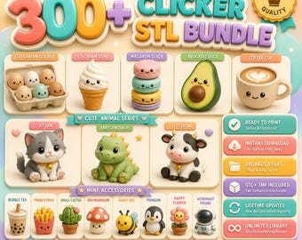 300+ Clicker STL Bundle | 3D Print Models, Instant Download, (Commercial License)
