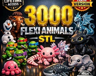 3000+ Flexi Articulated STL Bundle – Ultimate 3D Print Toys & Animals Collection, Flexi Animals STL, Commercial License Included