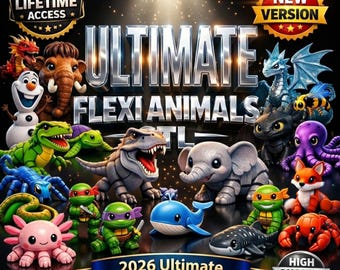 Ultimate Flexi Articulated STL Bundle, Ultimate 3D Print Toys & Animals Collection, Commercial License Included