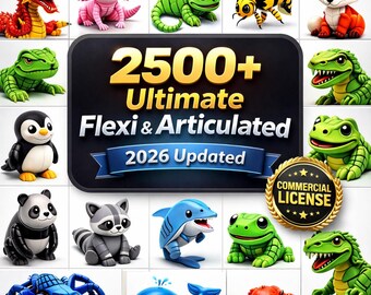 2500+ Ultimate Flexi & Articulated and Clicker 3D Model Mega Bundle,  Commercial License