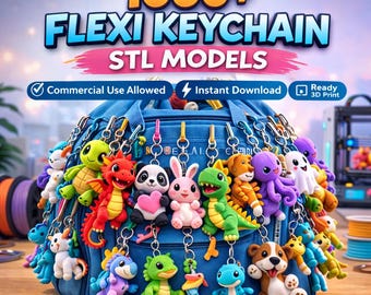 800+ Flexi Animals STL & 3MF Pack | Articulated Animal 3D Print Files | Fidget Toys | Instant Download |  Commercial License
