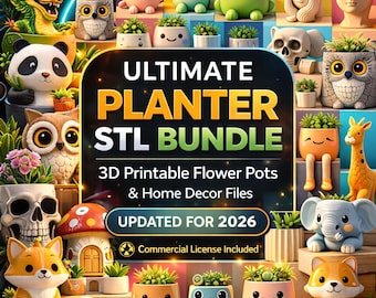 Ultimate Planters STL Bundle | 3D Print Plant Pots & Vases | Printable Garden Planter STL Files Pack | Commercial License