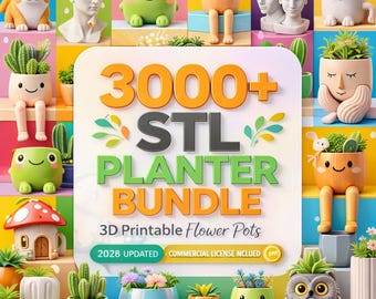 3000+ Planters STL Bundle | 3D Print Plant Pots & Vases | Printable Garden Planter STL Files Pack | Modern  Collection | Commercial License