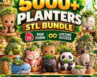 5000+ Planters STL Bundle | 3D Print Plant Pots & Vases | Printable Garden Planter STL Files Pack | Modern  Collection | Commercial License