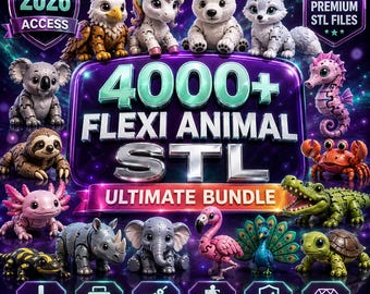 4000+ Articulated Flexi Animals STL Bundle | Print-in-Place Models (Digital Download)
