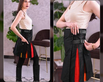 Women's Hybrid Utility Kilt | Rainbow Tartan | Big & Tall