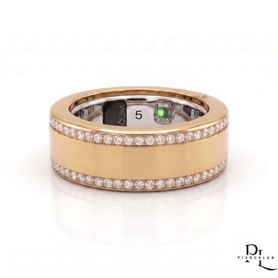 14K Solid Gold Oura Ring Gen 5 Cover | Moissanite Diamond Smart