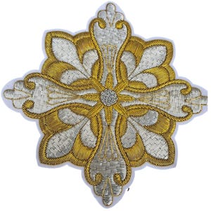 Goldwork Applikation Aufnäher | Griechisch Ikonen-Religion (19×19cm)