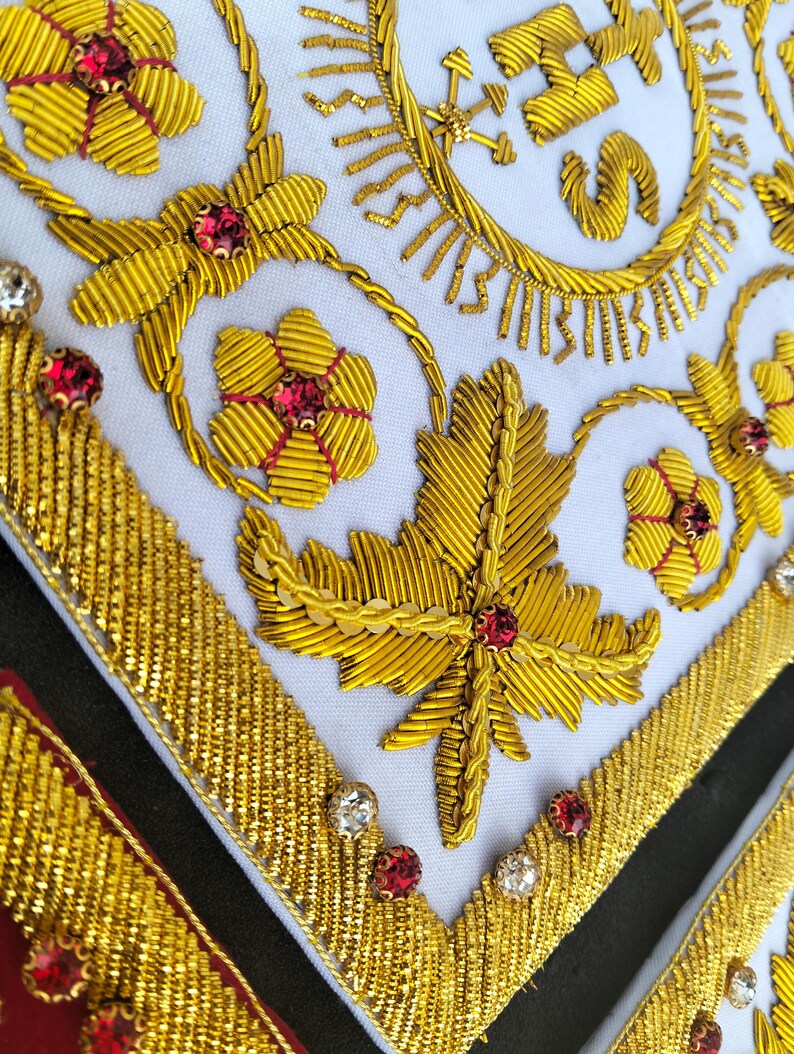 Hand Embroidered IHS Gold Bullion Pall | Byzantine Catholic Vestment Embroidery image 3