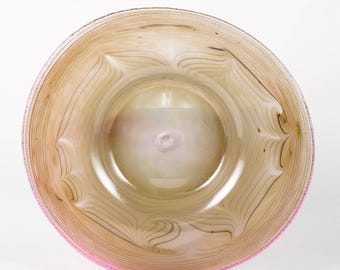 Handblown Wide-Rimm Glass Plate | Signed Decorative Glass Art Dish | c1983