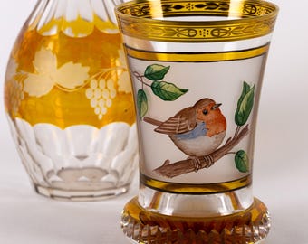 Friendship Cup Drinking Glass | Ranftbecher with Rotkehlchen | c1940s