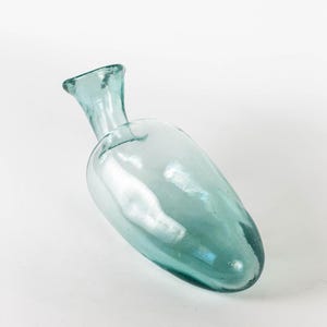 Antique Glass Urinal Flask: 1890s Medical Nursing Bottle